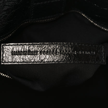 Balenciaga Agneau Arena Neo Classic Silver Hardware Medium Upside Down Tote Black 6 of 8