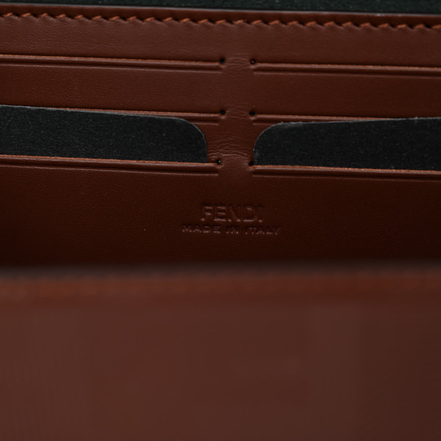 Fendi Vitello King FF Lines Embossed Baguette Soft Trunk Ghianda 6 of 9