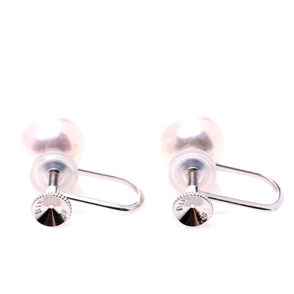 Mikimoto 18K White Gold Akoya Pearl 7-7.5mm Screw Back Earrings 3 of 3