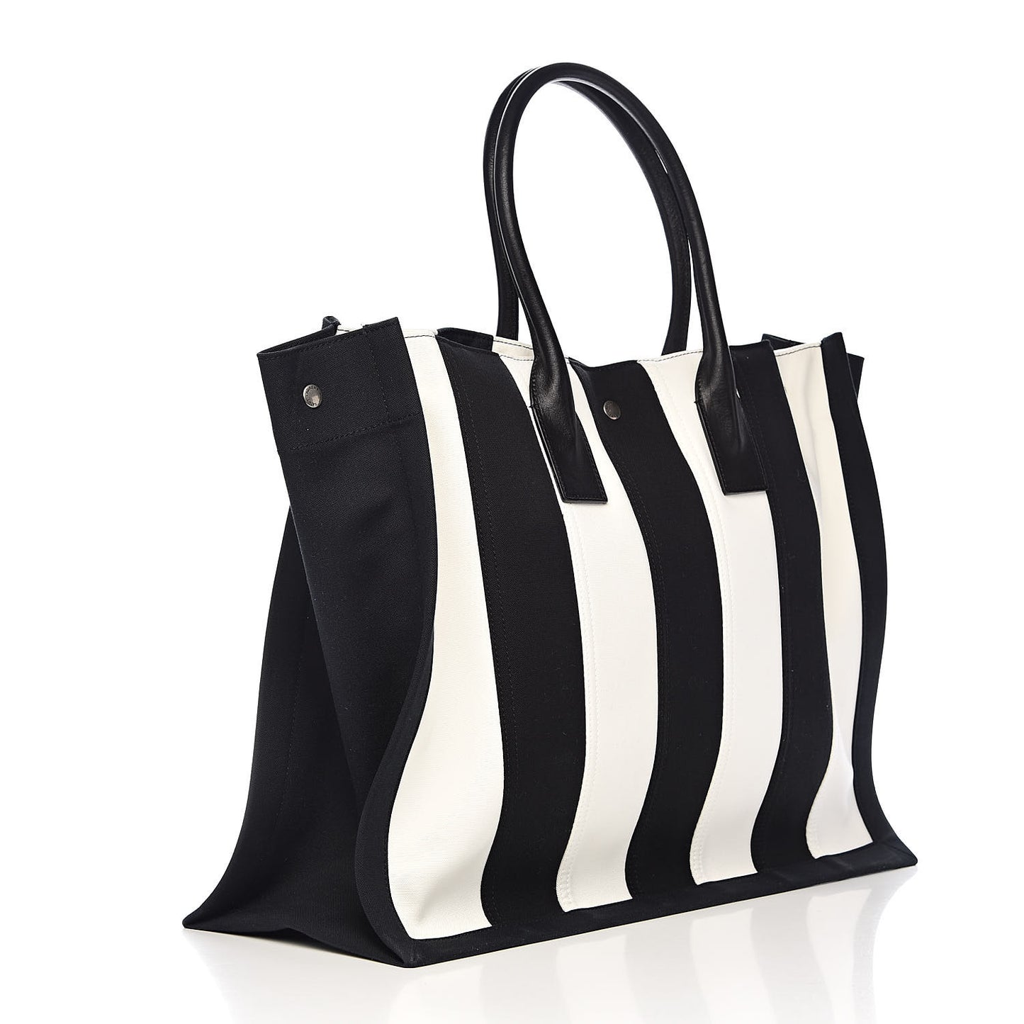 Canvas Noe Striped Tote Black White
