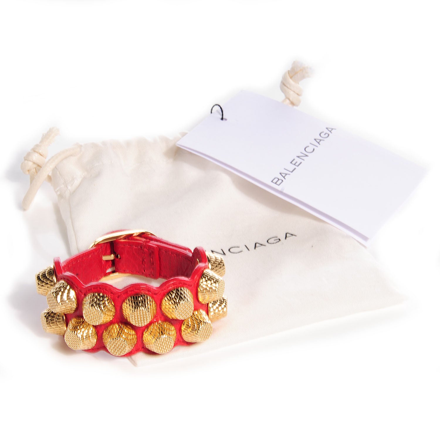 Balenciaga Agneau Arena Giant Gold Bracelet Rouge Cardinal 5 of 5