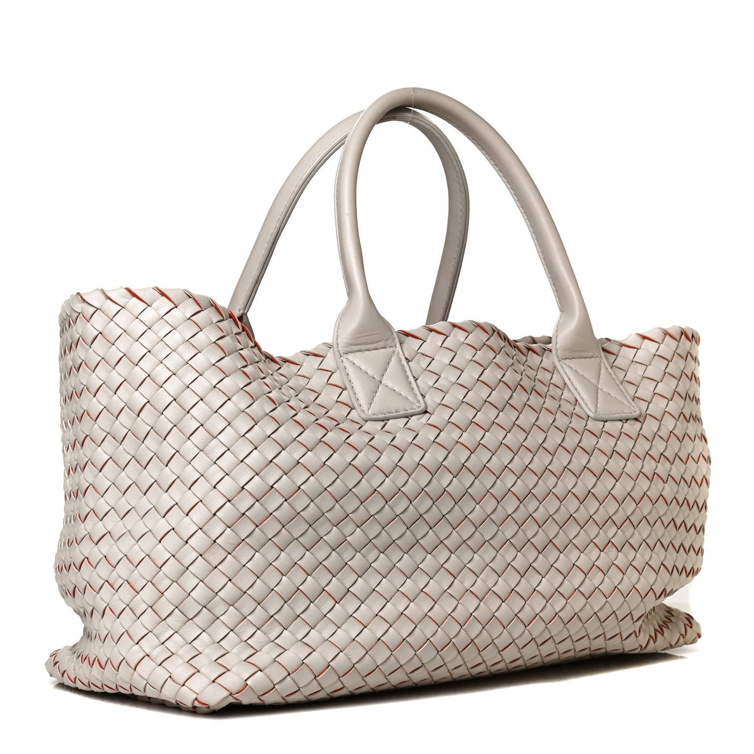 Bottega Veneta Nappa Intrecciato Medium Cabat White Orange 4 of 16