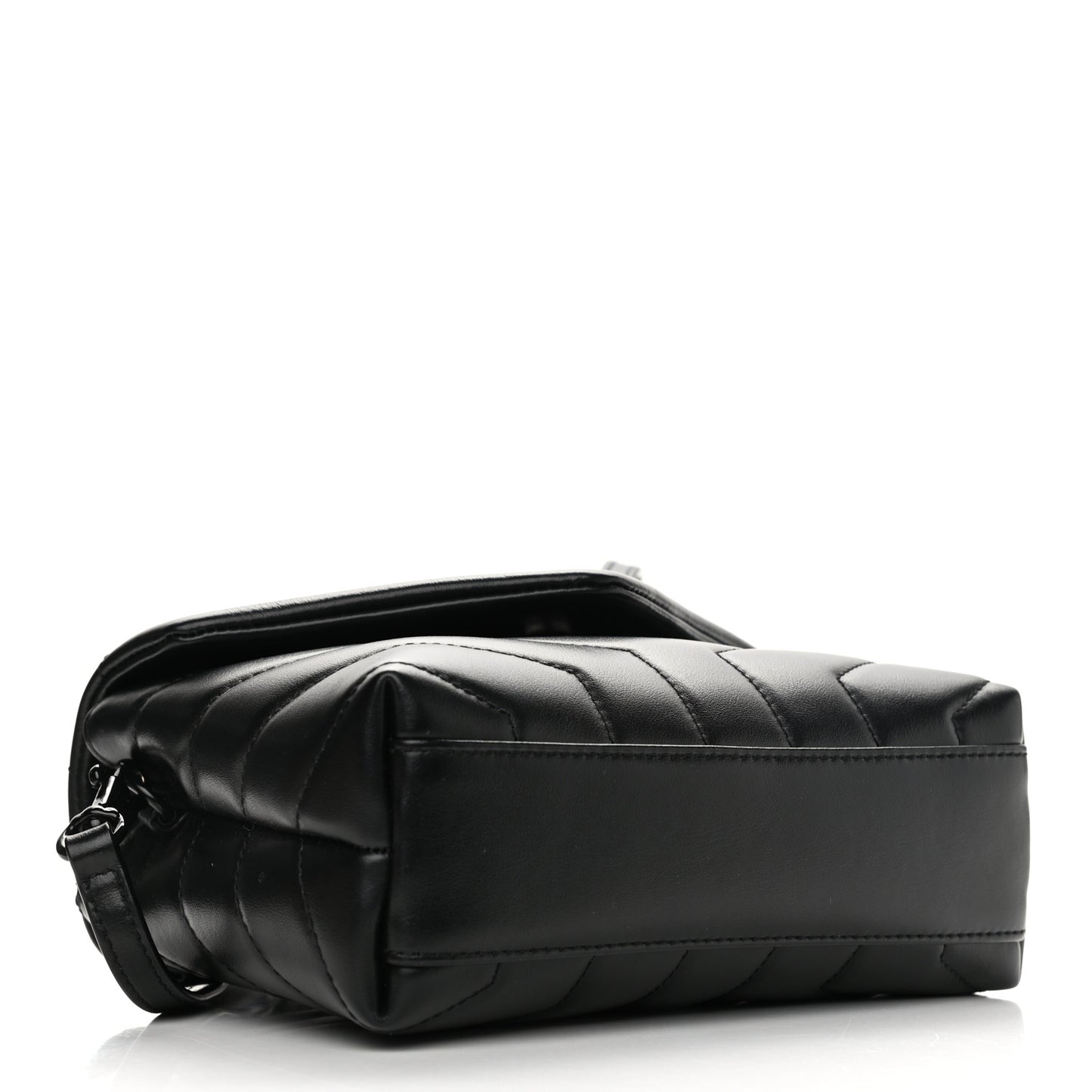 Calfskin Y Quilted Monogram Toy Loulou Crossbody Bag Black