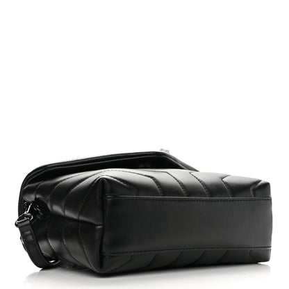 Saint Laurent Calfskin Y Quilted Monogram Toy Loulou Crossbody Bag Black 3 of 12