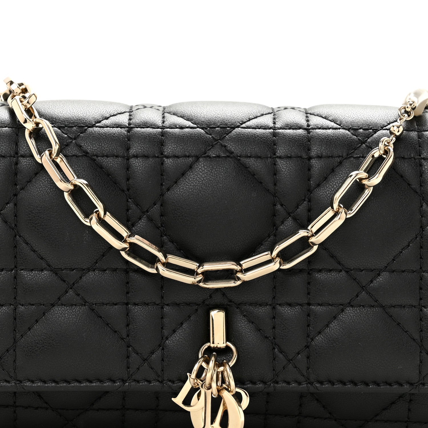 Christian Dior Lambskin Cannage Dior Talk Phone Pouch  Black 8 of 10