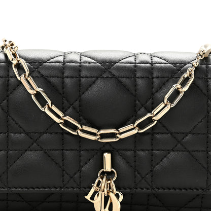Christian Dior Lambskin Cannage Dior Talk Phone Pouch  Black 8 of 10