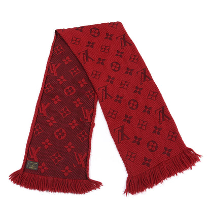 Louis Vuitton Wool Silk Logomania Scarf Rubis 2 of 3
