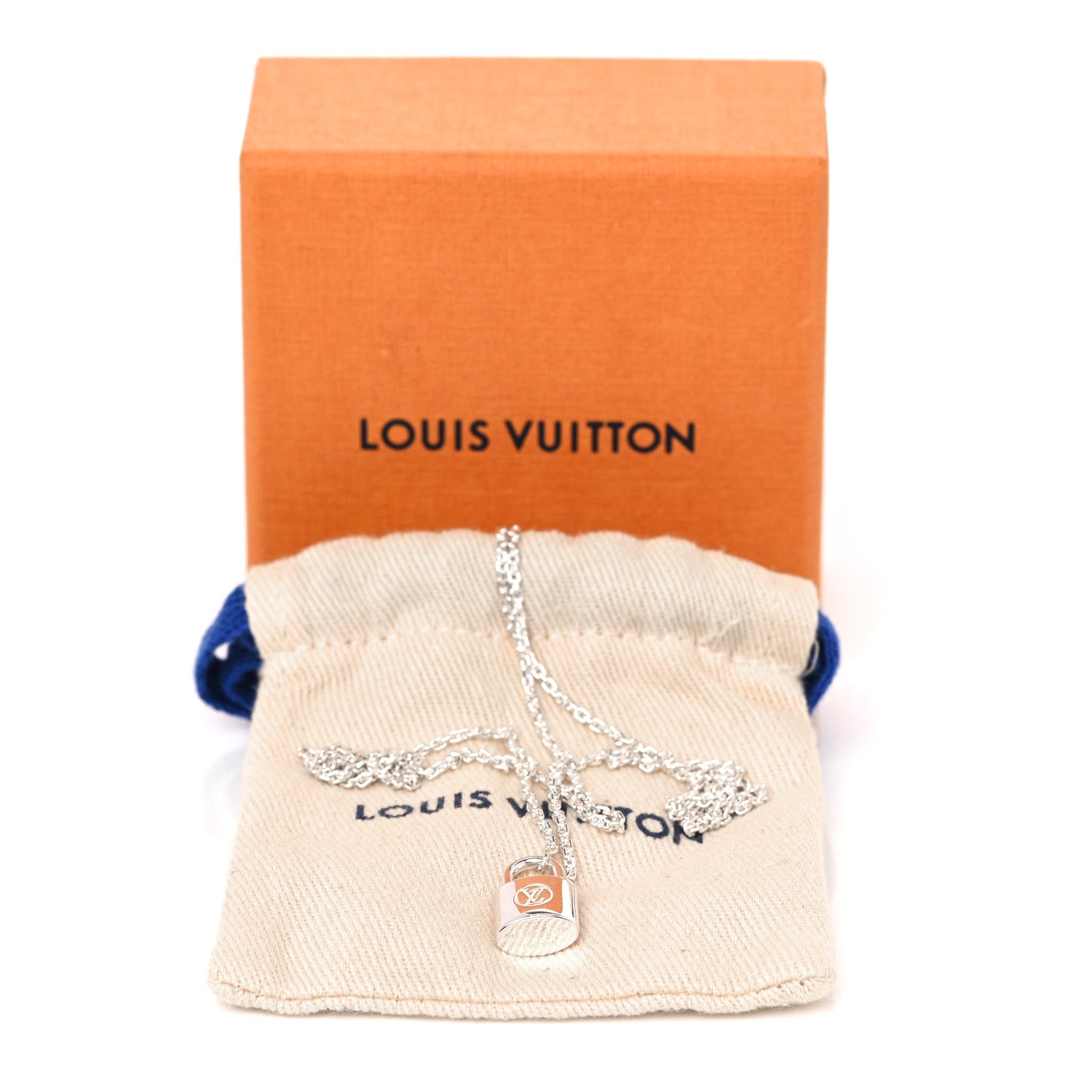 Louis Vuitton Sterling Silver Lockit Necklace 11 of 12