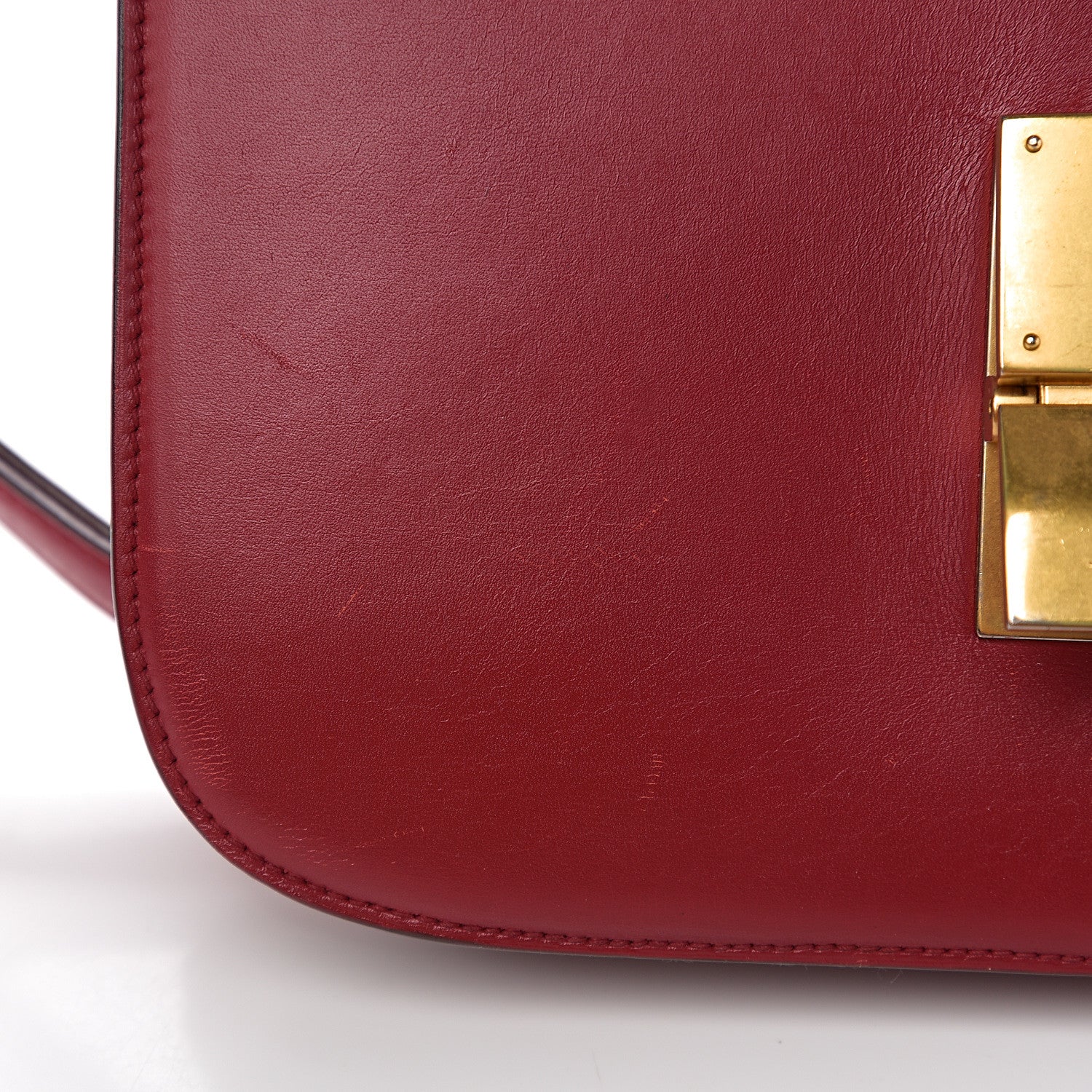 Celine Box Calfskin Medium Classic Box Flap Bag Red 9 of 18
