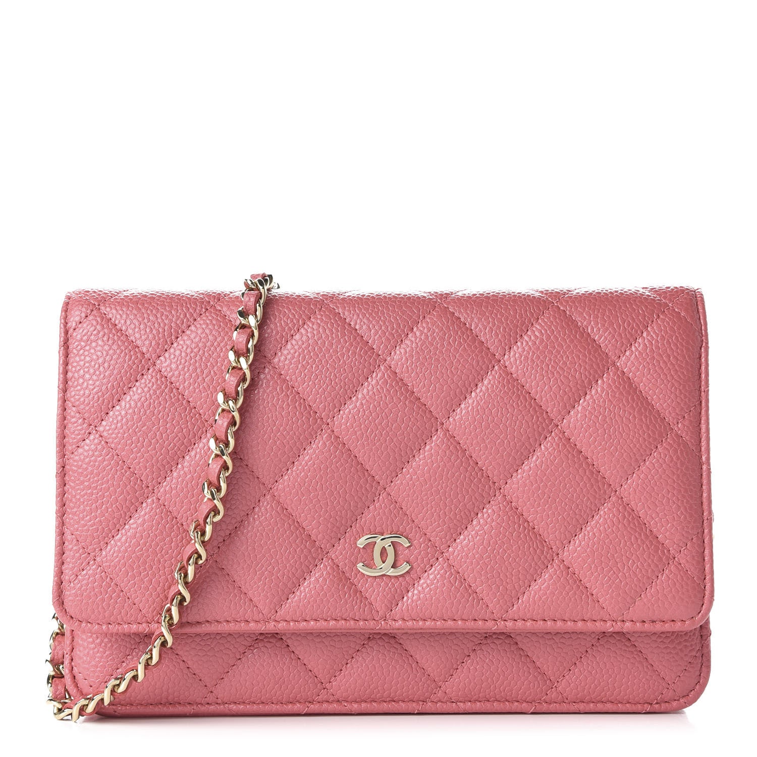 Chanel Caviar Quilted Wallet On Chain WOC Pink 1 of 12