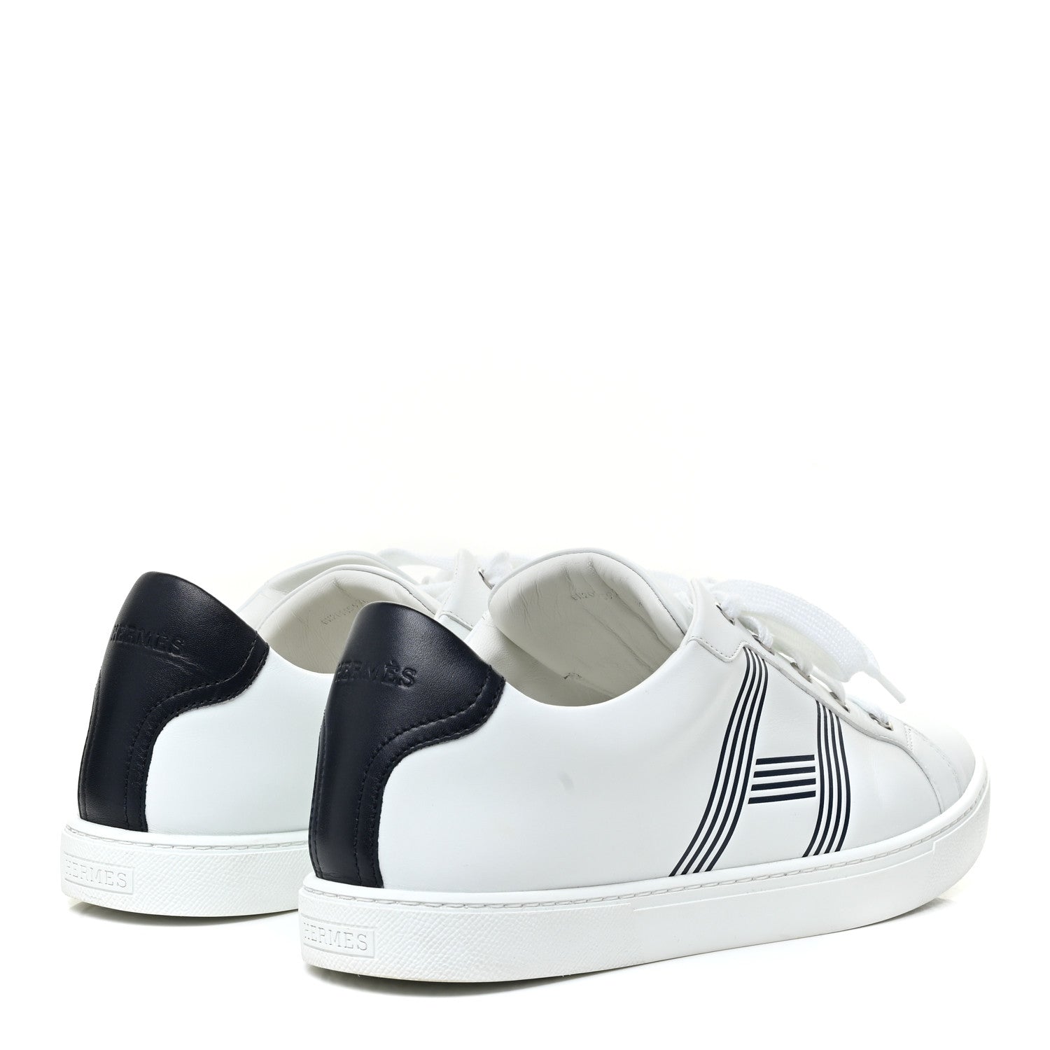 Hermes Calfskin Mens Advantage Sneakers 43.5 White Black 5 of 18