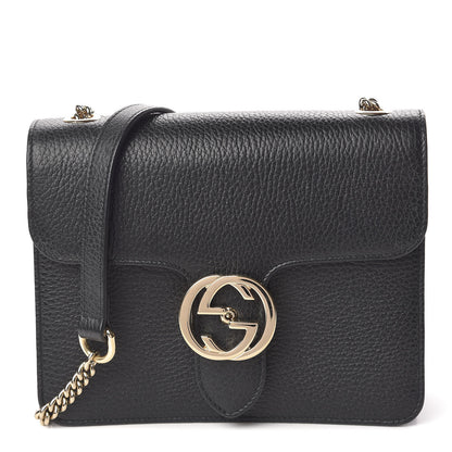 Gucci Dollar Calfskin Small Interlocking G Shoulder Bag Black 1 of 12