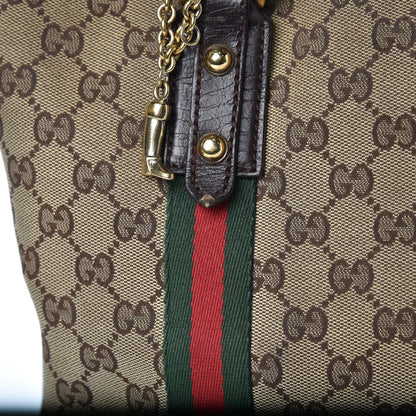 Gucci Monogram Medium Jolicoeur Tote Dark Brown 17 of 20