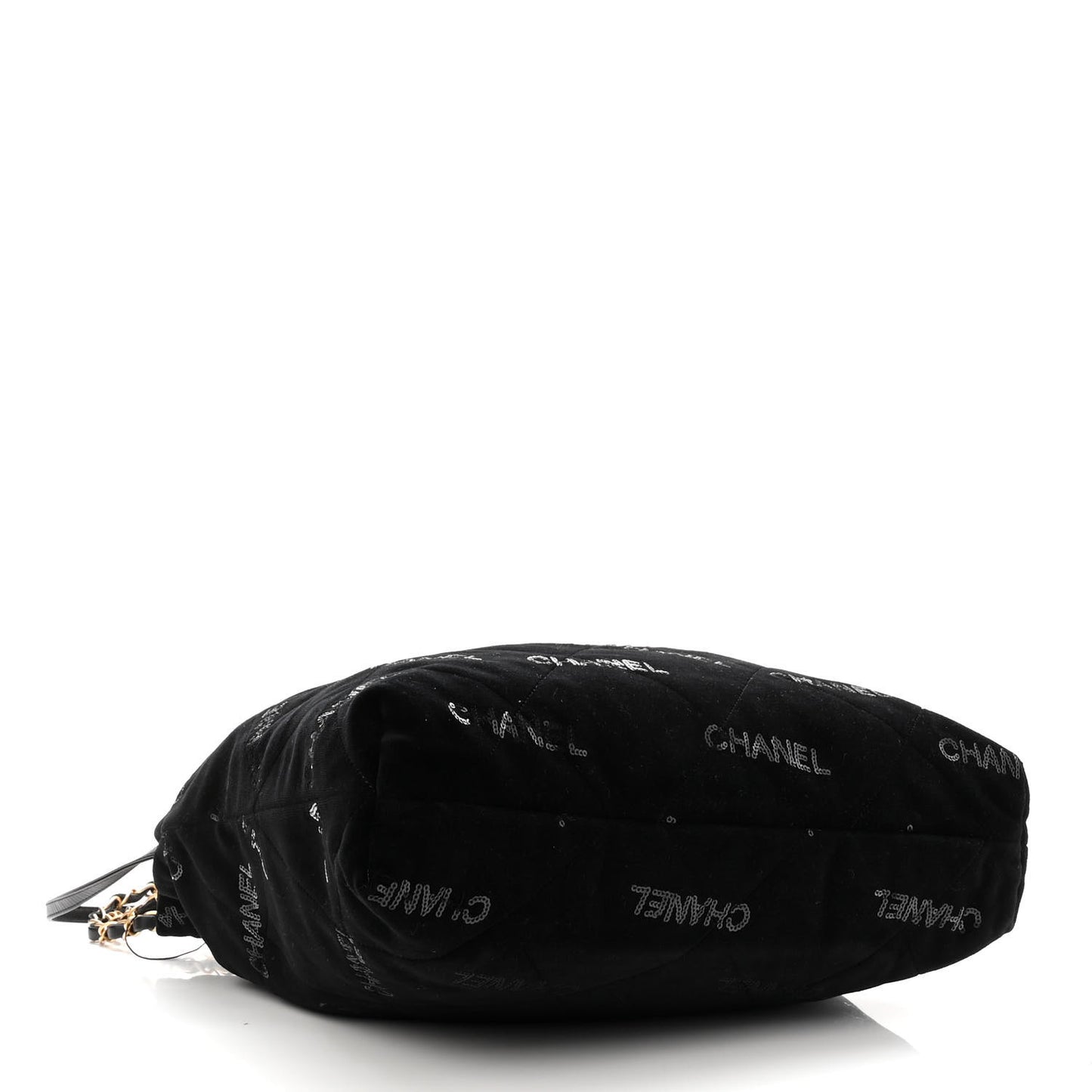 Velvet Sequin Quilted Chanel 22 Black
