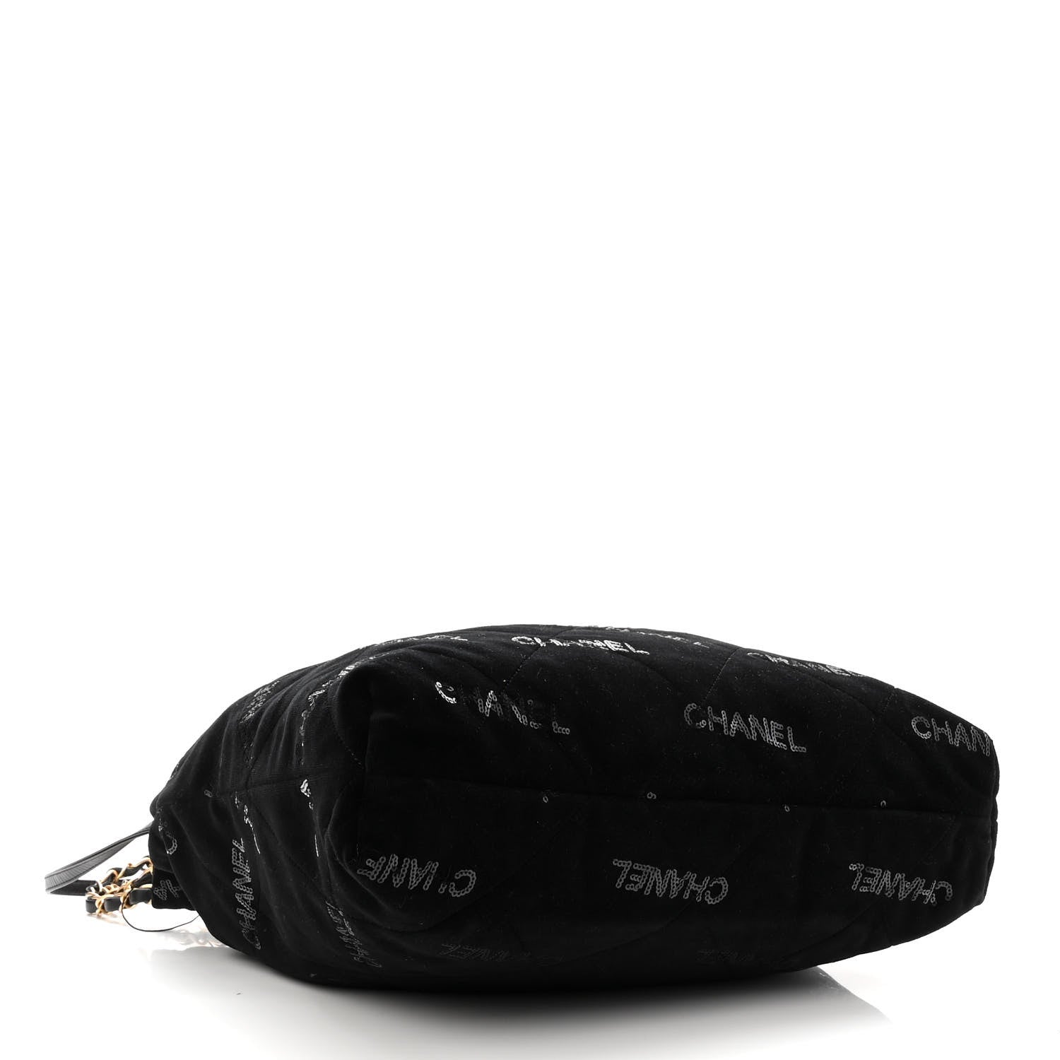 Chanel Velvet Sequin Quilted Chanel 22 Black 5 of 11