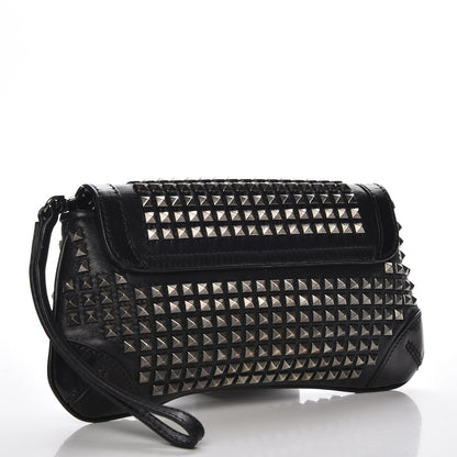 Burberry Prorsum Lambskin Studded Wristlet Clutch Black 3 of 8