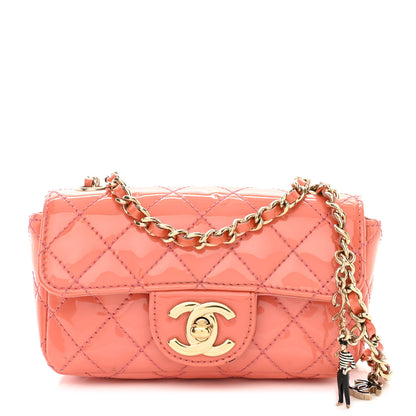 Chanel Patent Quilted Ginza 5th Anniversary Extra Mini Rectangular Flap Pink 1 of 16