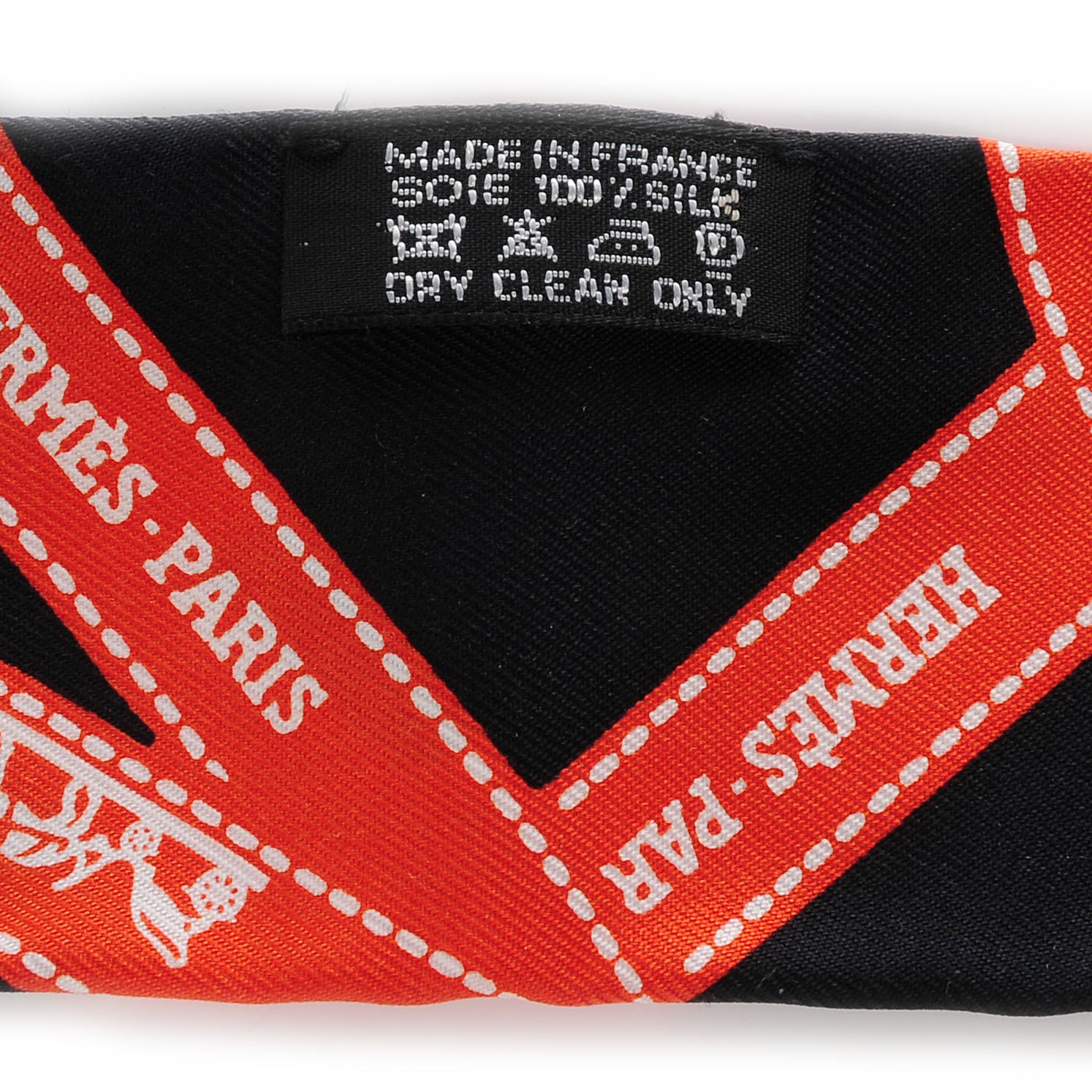 Hermes Silk Bolduc Twilly Black and Orange 4 of 5