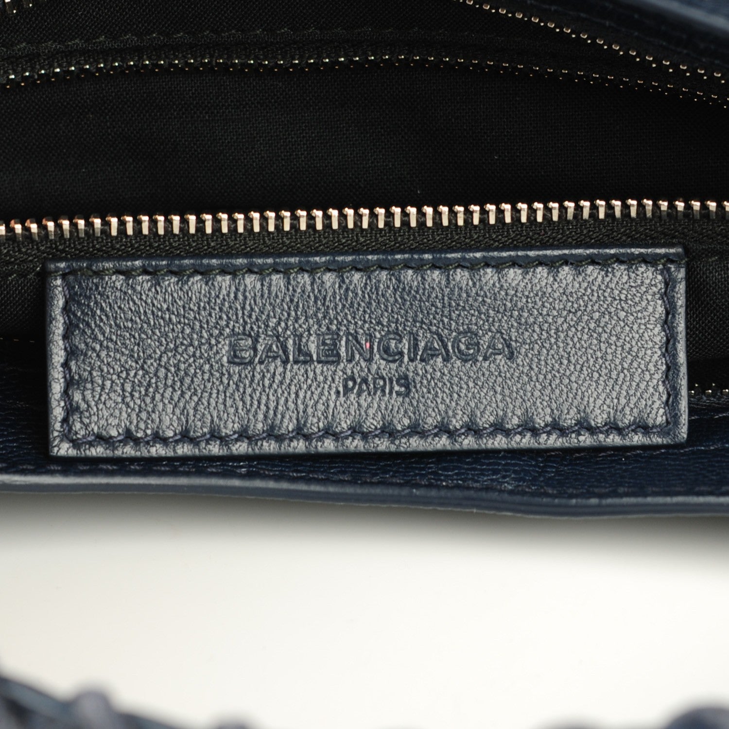 Balenciaga Chevre Silver Metallic Edge Hardware City Bleu Nuit Dark Sea 6 of 7