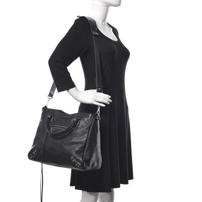 Balenciaga Chevre Silver Metallic Edge Hardware Velo Black 3 of 10