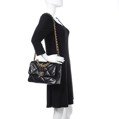 Chanel Goatskin Quilted Large 19 Flap Black 2 of 11