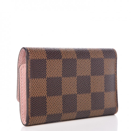 Damier Ebene Multicles 6 Key Holder Rose Ballerine