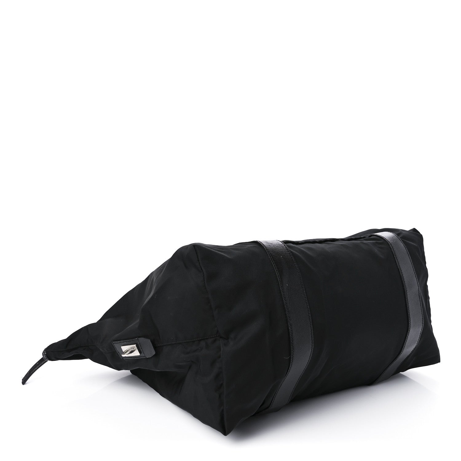 Prada Tessuto Nylon Calfskin Weekender Black 3 of 8