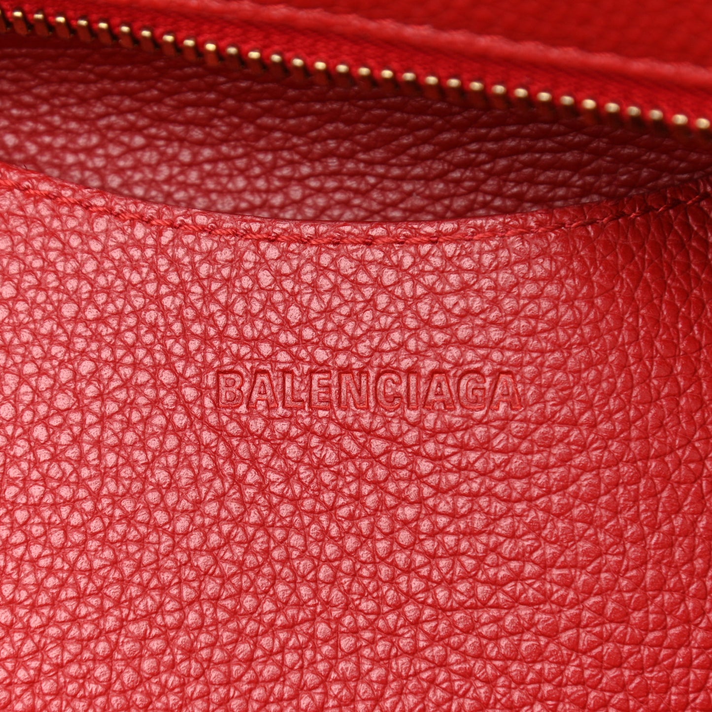 Grained Calfskin Neo Classic Gold Hardware S City Medium Red
