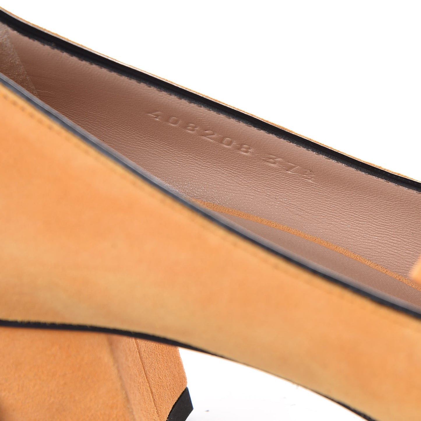 Kid Scamosciato GG Marmont Fringe 50mm Loafer Pumps 37.5 Crystal Copper