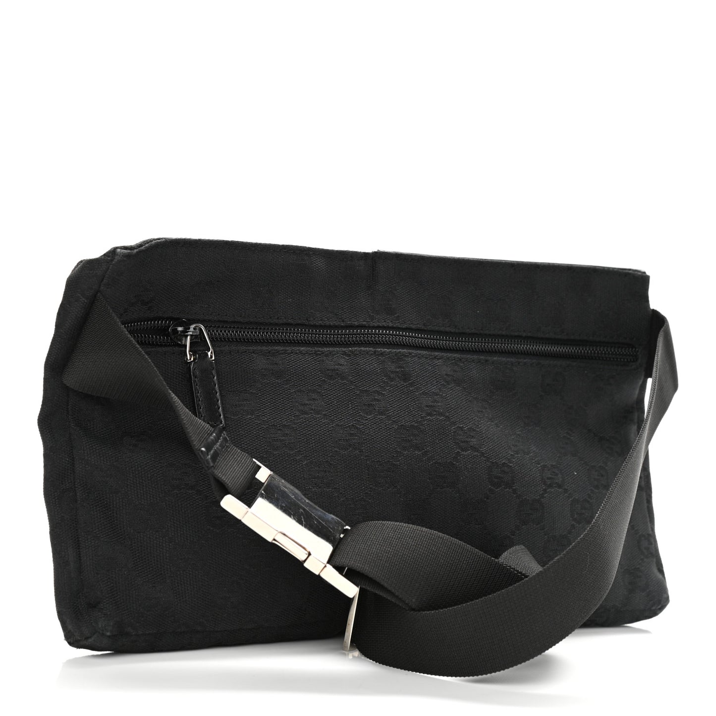 GG Monogram Double Pocket Belt Bag Black