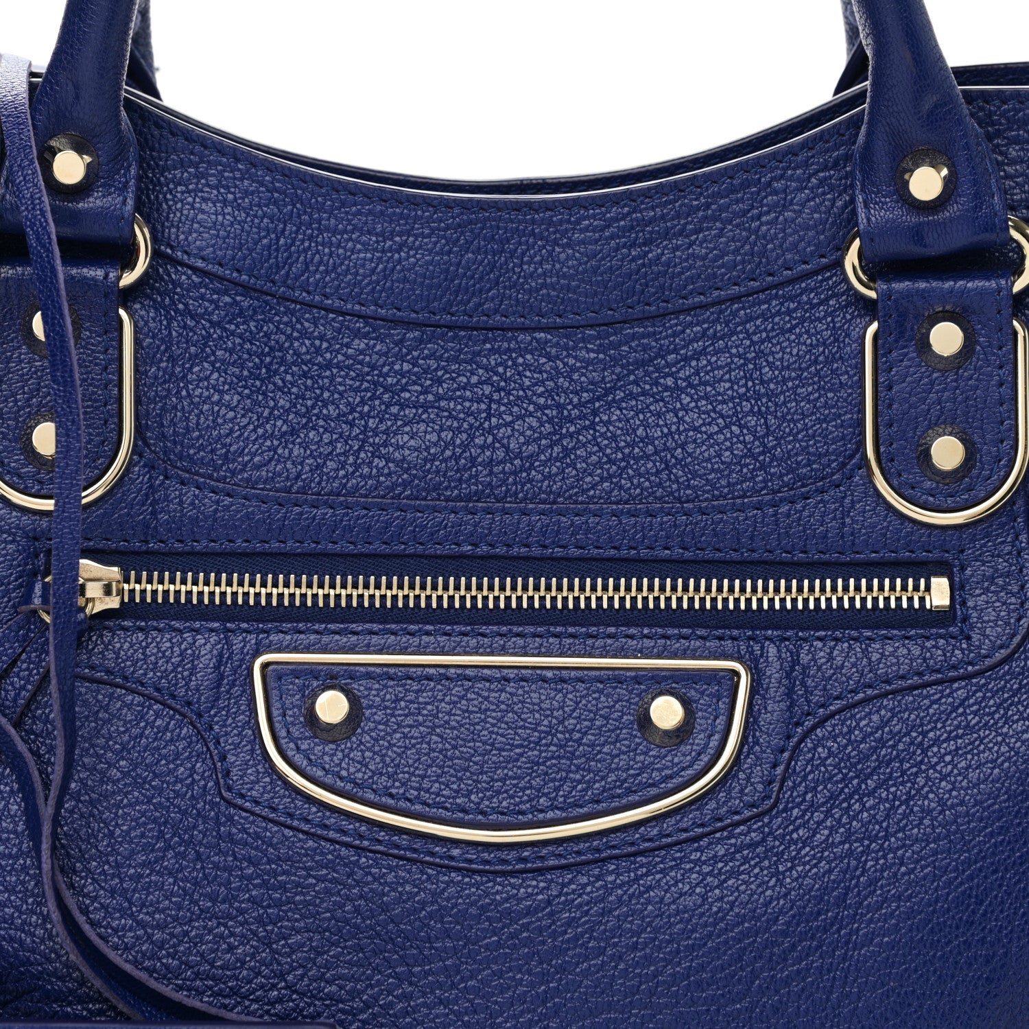Balenciaga Agneau Gold Hardware Metallic Edge City Bleu Roi 8 of 16
