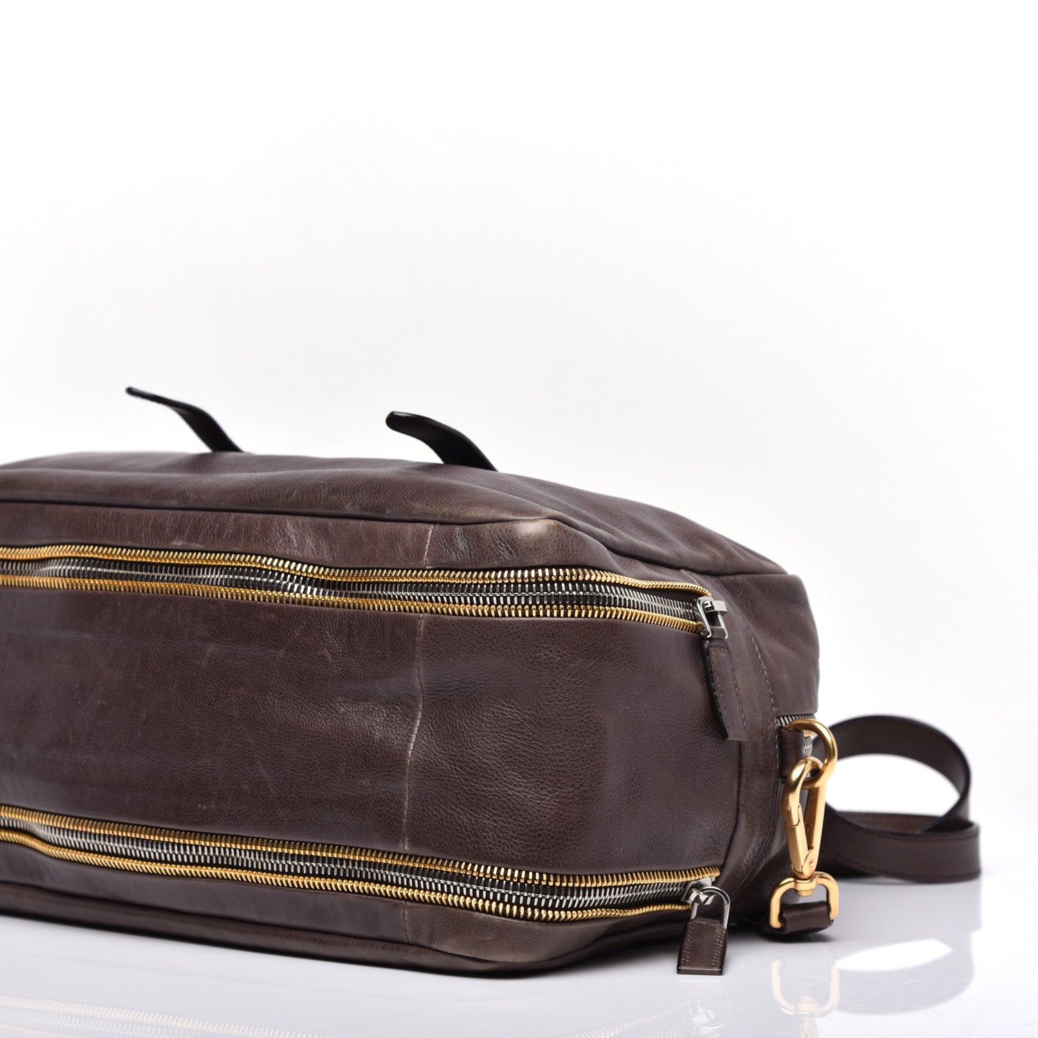 Prada Glace Calfskin Zippers Satchel Ardesia 8 of 8