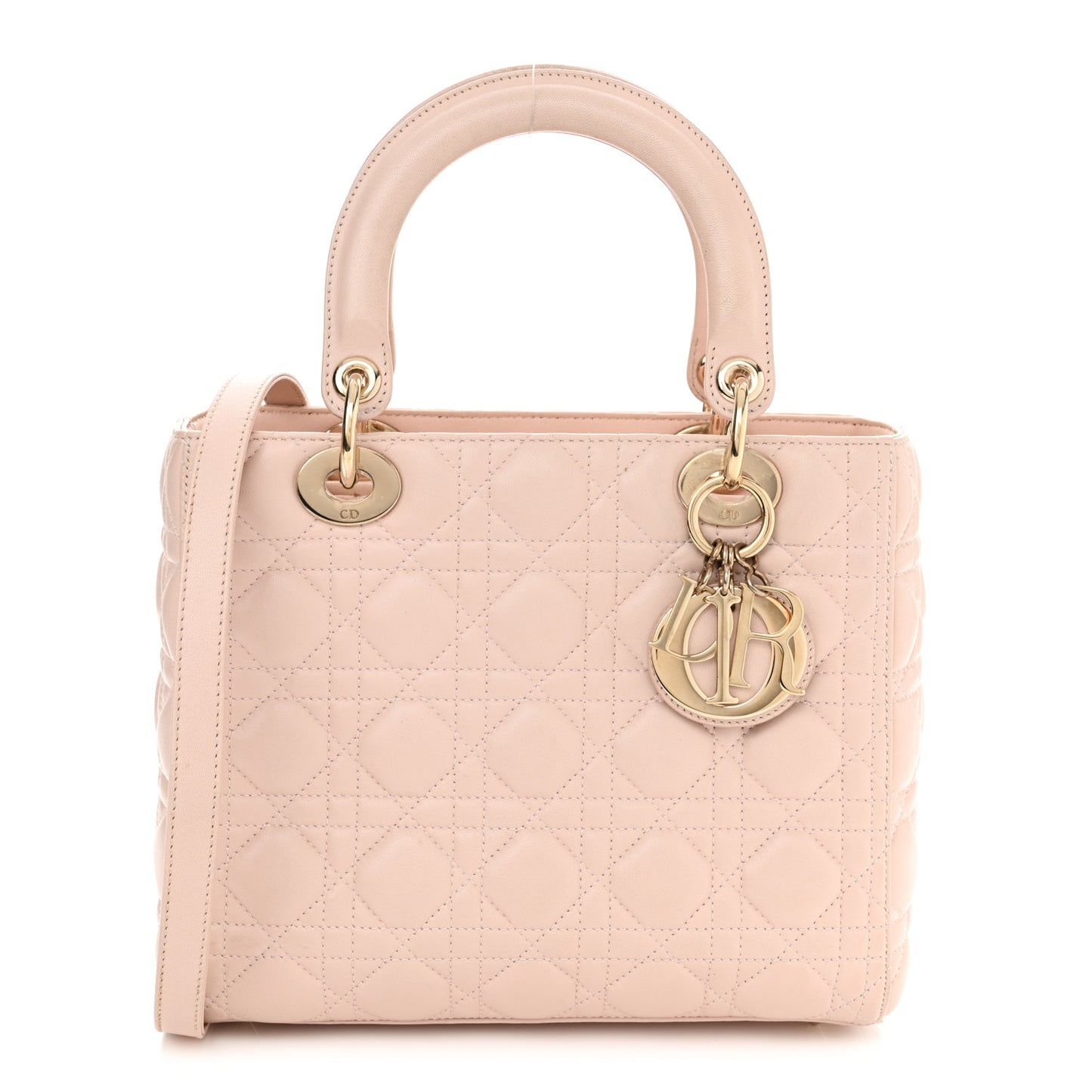 Lambskin Cannage Medium Lady Dior Light Pink