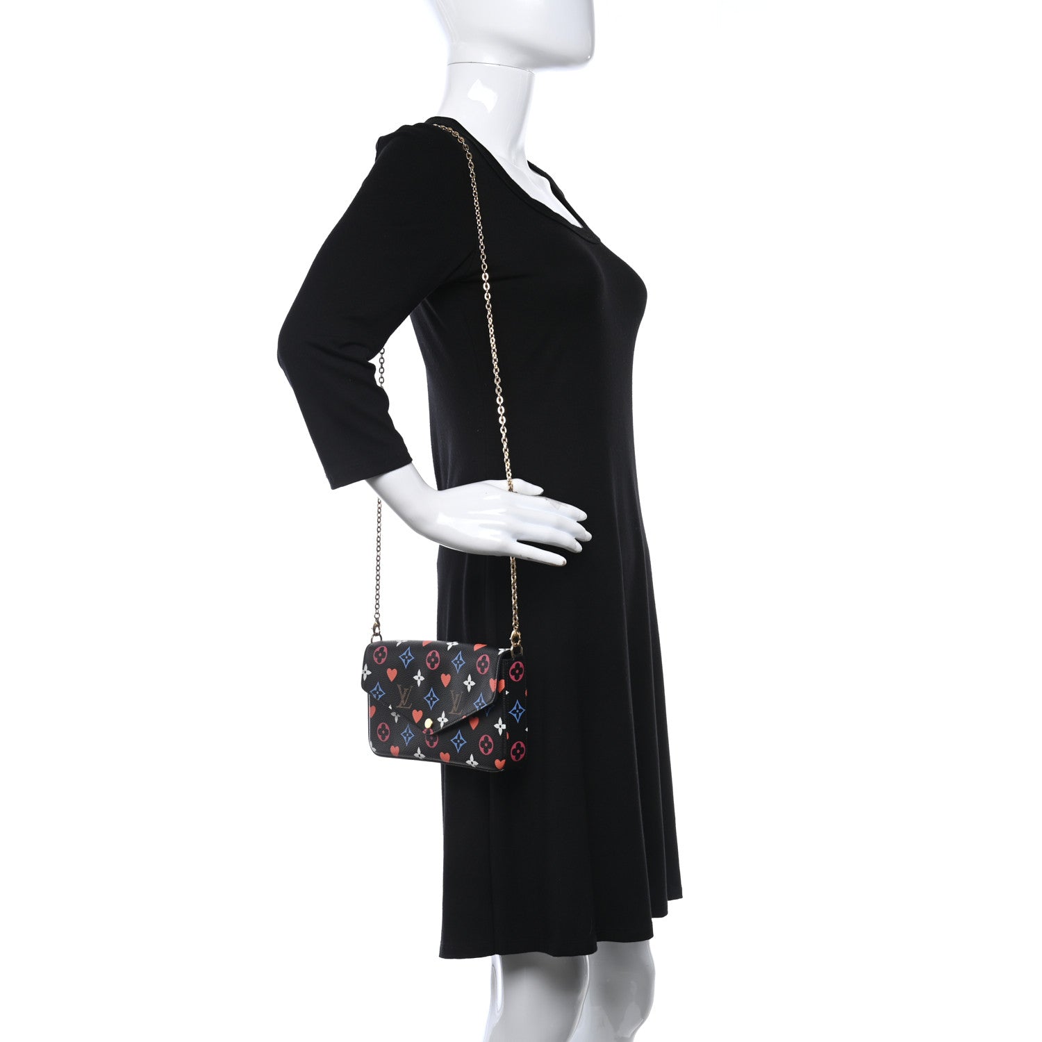 Louis Vuitton Game On Felicie Chain Wallet Black 3 of 9