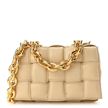 Bottega Veneta Lambskin Maxi Intreccio Padded Chain Cassette Crossbody Bag Porridge 1 of 11