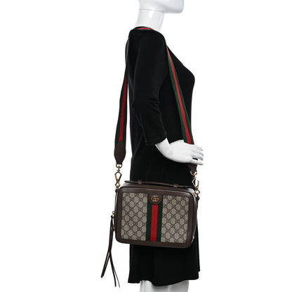 Gucci GG Supreme Monogram Web Small Ophidia Top Handle Shoulder Bag Brown 2 of 12