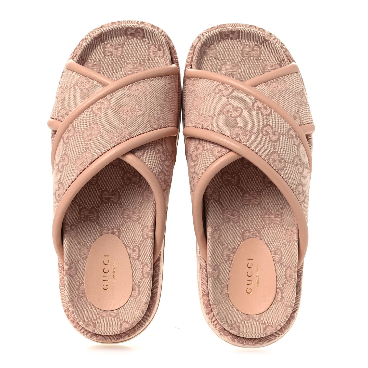 Gucci Monogram GG Calfskin Angelina Platform 55mm Slide Sandals 37 Light Pink 40 Light Pink 2 of 11