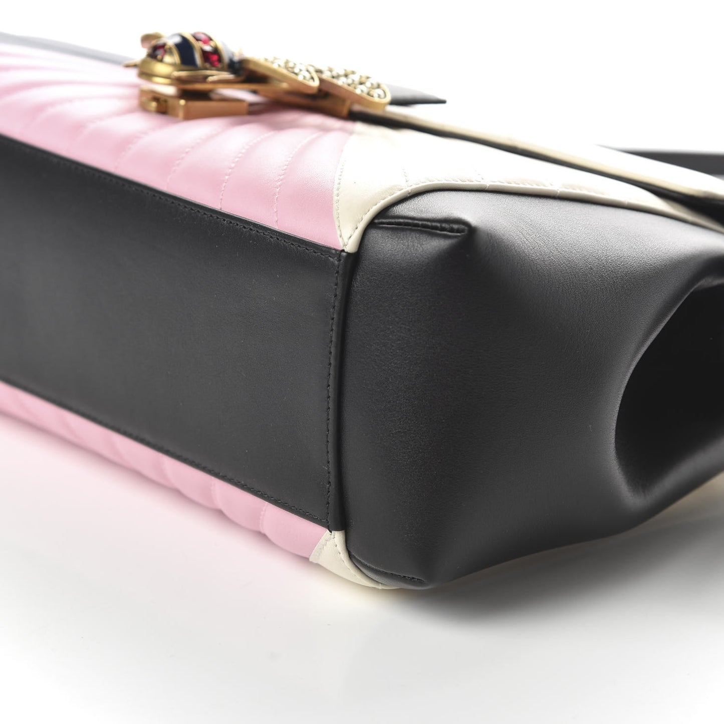 Calfskin Bamboo Trapuntata Queen Margaret Top Handle Bag Blue Agata Hibiscus Red Mystic White Sugar Pink