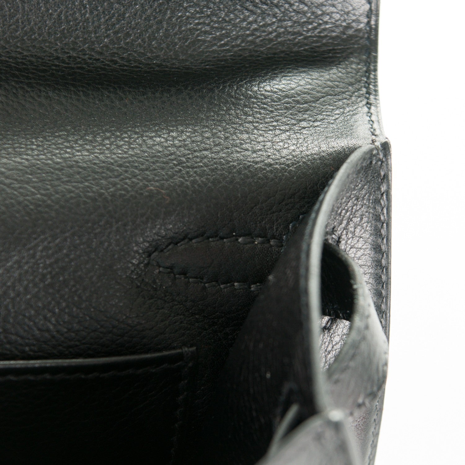Hermes Evergrain Kelly Pochette Clutch Black 17 of 18