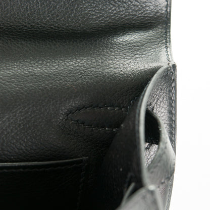 Hermes Evergrain Kelly Pochette Clutch Black 17 of 18