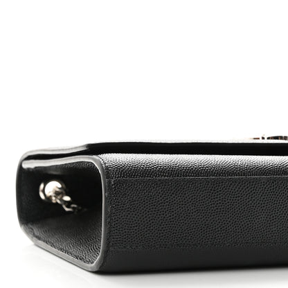 Saint Laurent Grain De Poudre Medium Classic Monogram Kate Satchel Black 8 of 9
