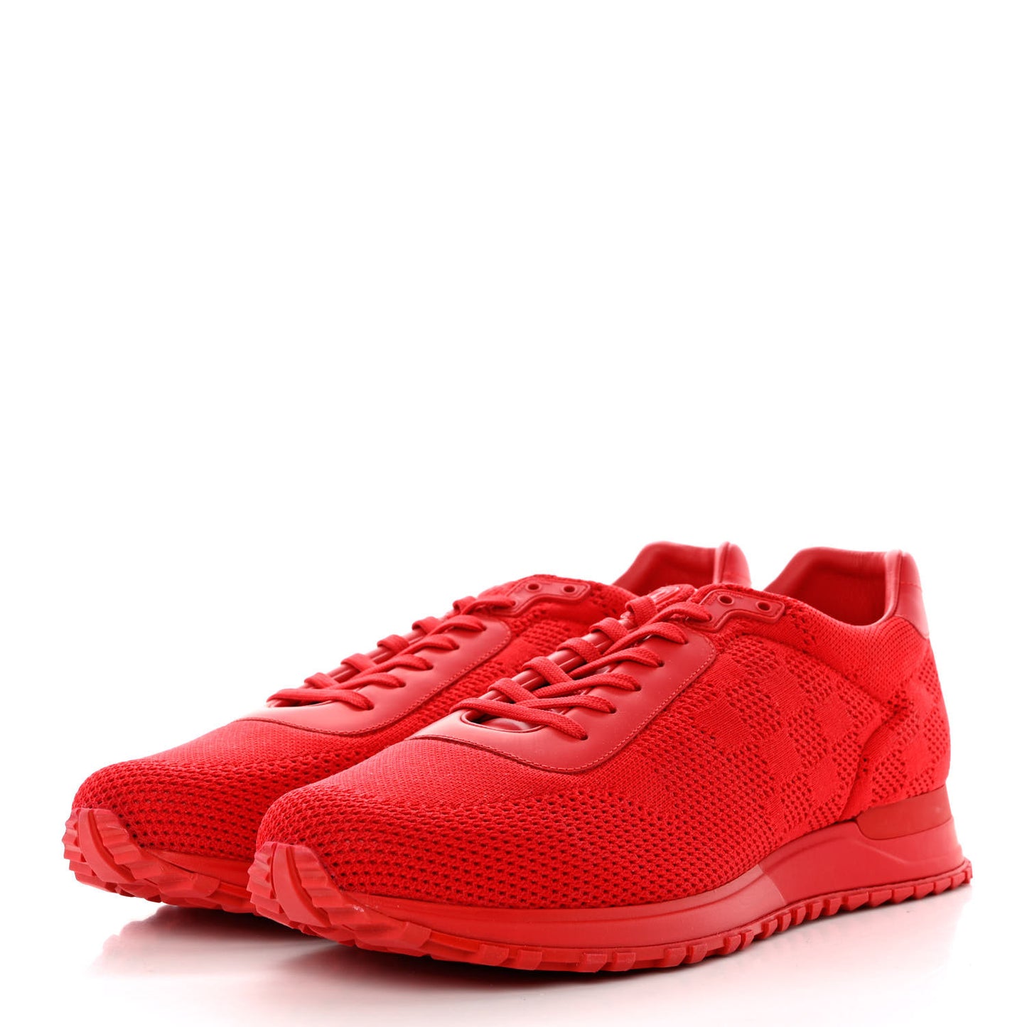 Calfskin Damier Mens Run Away Sneakers 10 Red