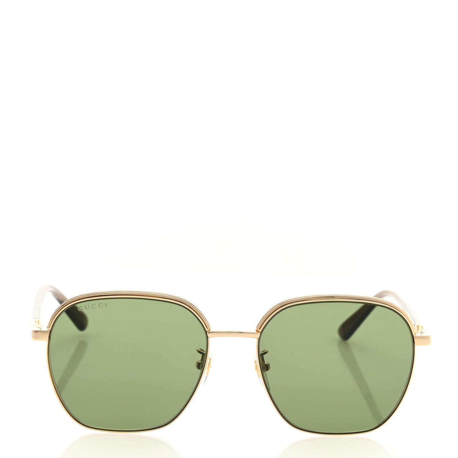 Gucci Metal Square Frame Sunglasses GG0110SA Gold Grey 2 of 8