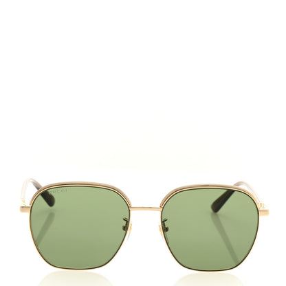 Gucci Metal Square Frame Sunglasses GG0110SA Gold Grey 2 of 8