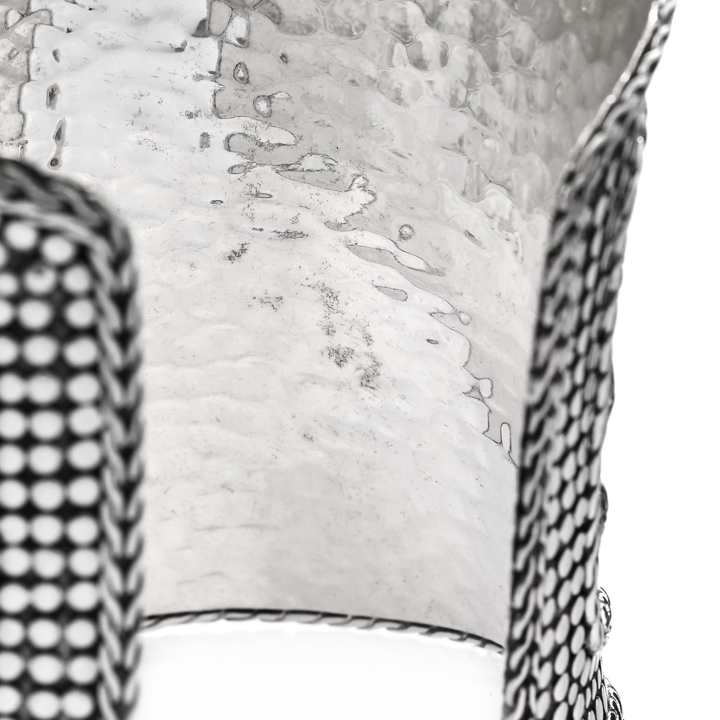 Sterling Silver 71mm Dot Contour Cuff Bracelet