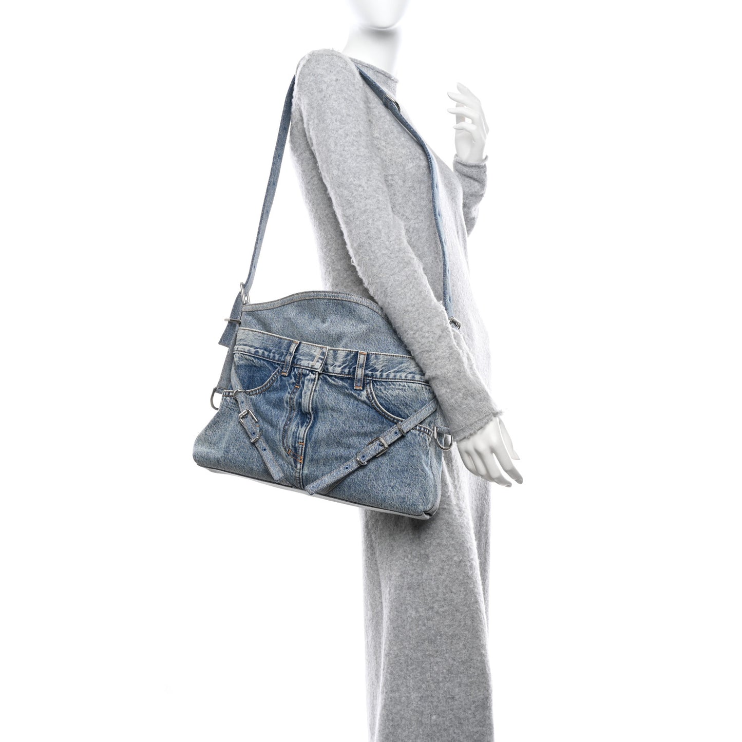 Boyfriend Denim Medium Voyou Bag Medium Blue