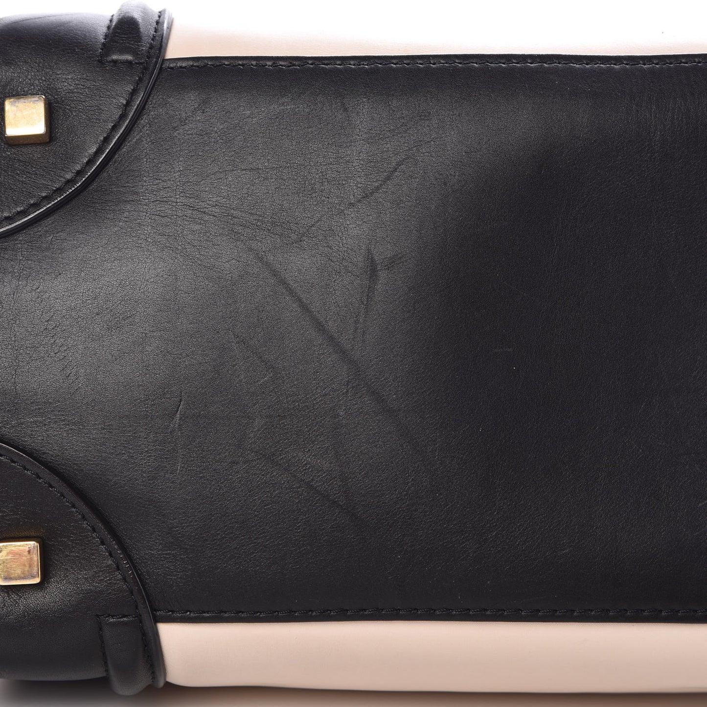 Satin Calfskin Suede Mini Tri-Color Luggage Seashell