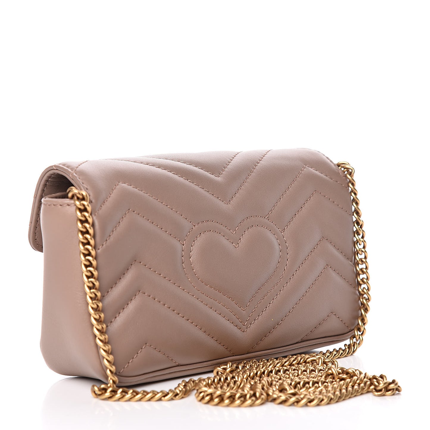 Calfskin Matelasse Super Mini GG Marmont Shoulder Bag Porcelain Rose