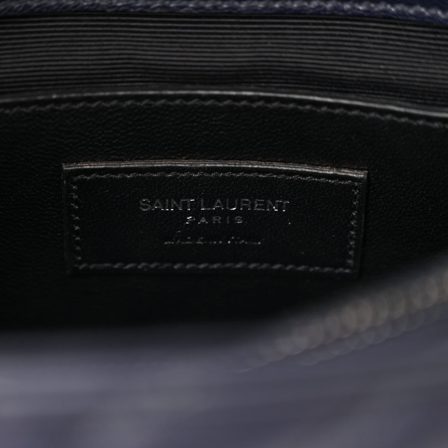 Saint Laurent Sheepskin Matelasse Chevron Monogram Medium College Bag Deep Marine 6 of 13