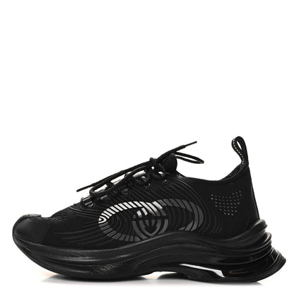 Gucci Technical Knit Fabric Waves Womens Gucci Run Sneakers 37 Black 1 of 7